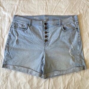 a.n.a Light Wash Button Fly Denim Shorts